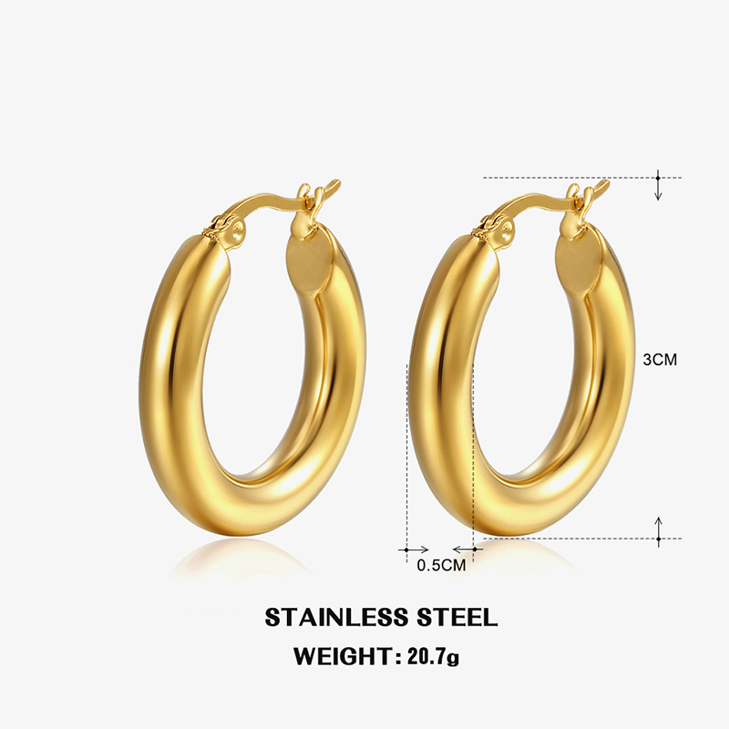 ORBELLA™ – Créoles Rondes Lisses en Acier Inoxydable